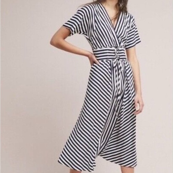 Tracy Reese Dresses & Skirts - Tracy Reese Anthropologie Black and White Striped Midi Dress